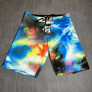 Harvest Men’s Tie Dye Board Shorts Swim Trunks Size 34 NWT Surf Beach Multicolor